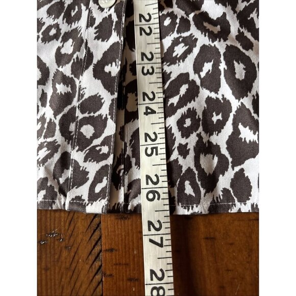 Chico’s Ladies Brown Long Sleeve Blouse Size 3 Leopard Print - Picture 6 of 6